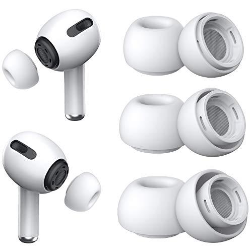 [3 paia] Gommini per AirPods Pro e AirPods Pro 2 con Foro per la Riduzione del Rumore, Auricolari in Silicone per Airpods Pro con Custodia Portatile (S/M/L)