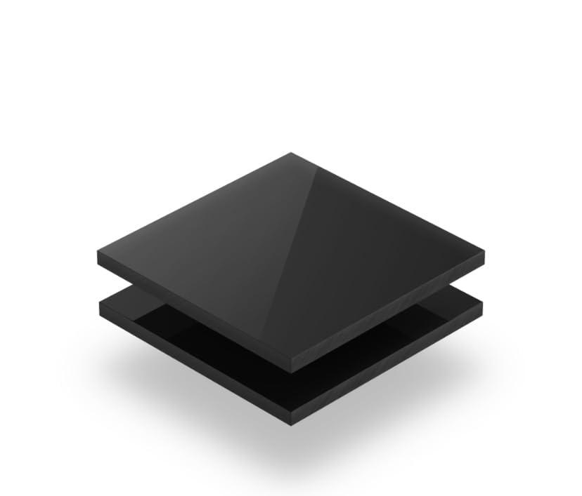Pannello in Plexiglass - spessore 5 mm - Resistenza massima - più Leggero del Vetro - GB PLAST (Nero, 50 x 50 cm)