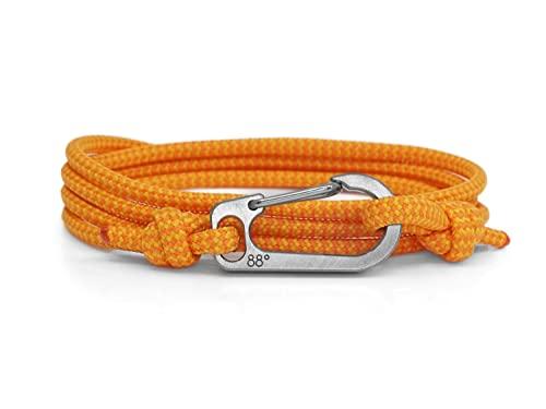 Sunset Zig Zag & Titanium Moschettone Arrampicata Braccialetto, Fatto a mano nel Regno Unito e Regolabile