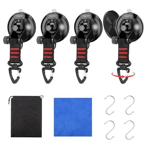 Zyluniy Ventose con Gancio, Gancio a Ventosa con Gancio per Cinturino a Triangolo, Ventose per Carichi Pesanti, Ventose Extra Forti con Ganci a S, Ancoraggio a Ventosa per Auto/Campeggio/Tenda