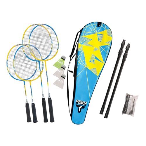 Talbot-Torro Set da Badminton Family, Set Completo, 2 Racchette Junior da 53cm, 2 Racchette Standard, 3 volani, Rete Regolabile in Altezza, in una Borsa di Qualità, 449507