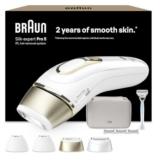 Braun Silk·expert Pro 5 Epilatore Luce Pulsata, Depilatore Corpo Donna, Alternativa al Laser Peli, Con Custodia, Rasoio Donna Venus, 4 Testine, Luce Pulsata Braun, Idea Regalo, PL5358