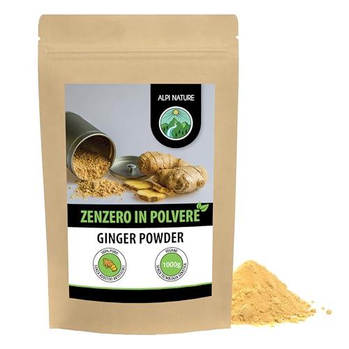 Alpi Nature Zenzero in Polvere 1kg, Radice di Zenzero Essiccata e Macinata per Cucinai