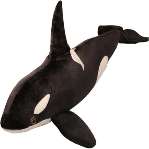 Orca, peluche a forma di balena, dolce Orca, giocattolo di peluche simulazione, regalo per bambini, ragazze e ragazzi (50 cm, nero/bianco)