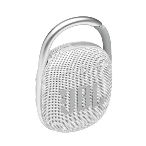 JBL CLIP 4 Speaker Bluetooth Portatile, Cassa Altoparlante Wireless con Moschettone Integrato, Design Compatto, Resistente ad Acqua e Polvere IPX67, fino a 10 h di Autonomia, USB, Bianco