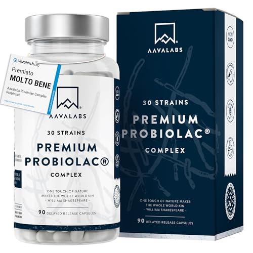 Fermenti Lattici Probiotici per Intestino 120 Miliardi UFC 30 Ceppi Batterici | Probiotici e Prebiotici con Lactobacillus Crispatus, Lactobacillus Acidophilus, Lactobacillus Gasseri - 90 Capsule