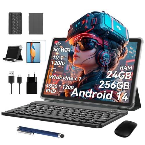 BESTTAB A20 Tablet Android 14, 10 Pollici Tablet Set con Octa-core, 24GB RAM + 256GB ROM(2TB TF), Tablet Gaming con 120 Hz Schermo 1920x1200 FHD+IPS, Widevine L1/5G WiFi Tablet Pc/8MP+5MP AI Kamera