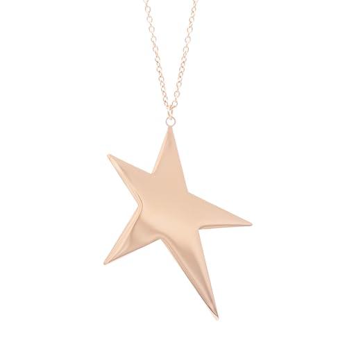 NILUXE DESIGN - Collana Stella In Acciaio Inossidabile - Collana Lunga Con Stella - Ciondolo Donna Stella Con Catena Lunga In Oro O Argento - Ciondolo Donna Grande In Acciaio Inossidabile(Dorato)