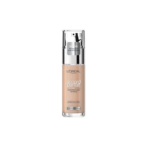 L'Oréal Paris Fondotinta Liquido, Incarnato Uniforme e Illuminato, Finish Naturale, Per Tutti i Tipi di Pelle, Formula con Acido Ialuronico, Accord Parfait, Tonalità: 2R/C Rose Vanilla, 30 ml