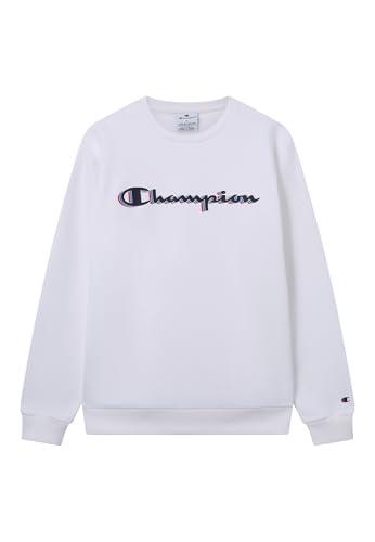 Champion Uomo Legacy Man - Felpa con Logo Grande, Bianco, S, Bianco (Ww001), S