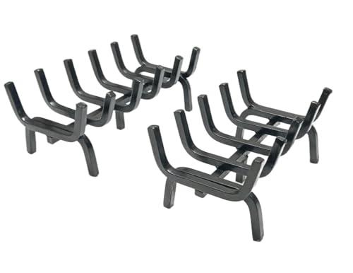 Fonderia Bongiovanni | Brucialegna | porta legna | portalegna da interno | portalegna da esterno | braciere | in ferro per camino e barbecue | Modello Eco con Piedino di Rinforzo (38x20x15 h cm)