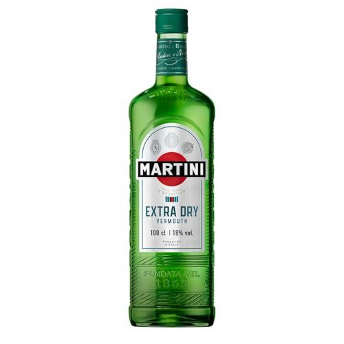 MARTINI Extra Dry Vermouth Aperitivo, 18% ABV, 100cl / 1L, Vermouth Bianco Brillante Italiano Infuso con Botaniche Selezionate a Mano