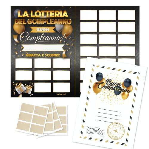 Maxi Lotteria Gratta e Vinci Compleanno - Poster A3 per Compleanni Grattabile - Idea Regalo Uomo