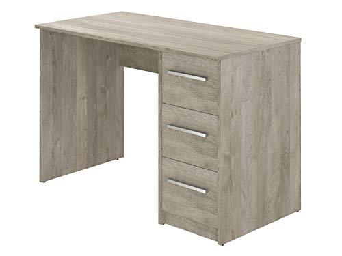 Amazon Basics Scrivania moderna per ufficio a casa, per computer, con 3 cassetti, facile montaggio, 56 x 110 x 73,5 cm, colore rovere