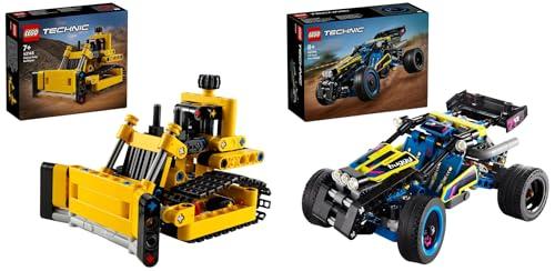 LEGO Technic Buggy da Corsa, Macchina Giocattolo per Bambini, Bambine & Technic Bulldozer da Cantiere, Giochi per Bambini, Bambine, Ragazzi e Ragazze da 7 Anni in su