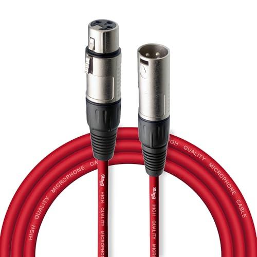 Stagg - Cavo da Microfono di Alta Qualita XLRf to XLRm, 3m, Rosso
