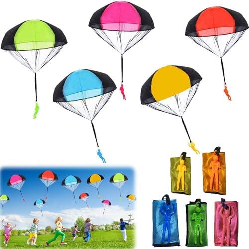 Giocattolo Paracadute Mano Lancio Paracadute, 10 Pezzi Paracadute per Bambini Set, Giocattoli per Paracadute, Giocattoli per Paracadutismo per Bambini Giocattolo Regalo per Giochi All'aperto