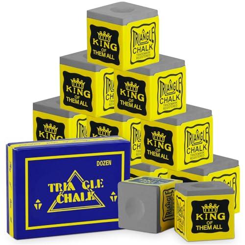 flintronic 12 Pezzi Gessetti da Biliardo, Gessetti da Biliardo e Snooker Professionale, Gessetto Biliardi Antiscivolo, Accessori per Tavolo da Biliardi per Appassionati e Professionisti (Grigio)