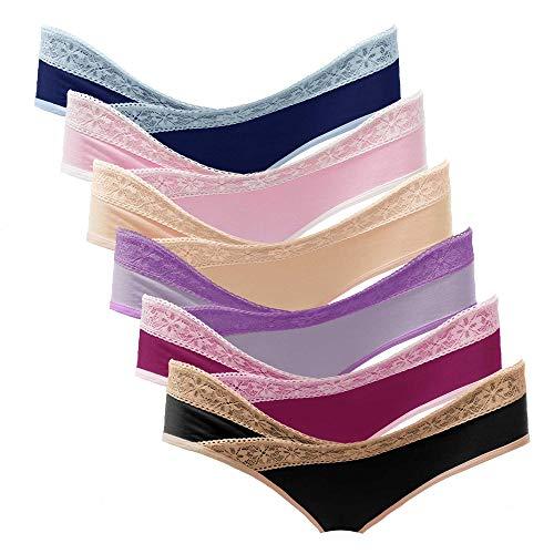 Intimate Portal Mutande Gravidanza in Pizzo a Vita Bassa Slip Premaman Maternitá e Post Parto Donna Bikini Post Parto Pacco da 6 Multicolore M