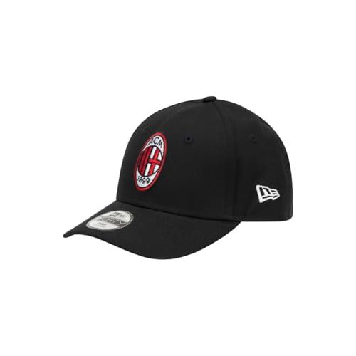 A.C. Milan - New Era Cappello, Cappellino da Baseball, Uomo, Unisex, Prodotto Ufficiale, 9FORTY (Nero), Adulto
