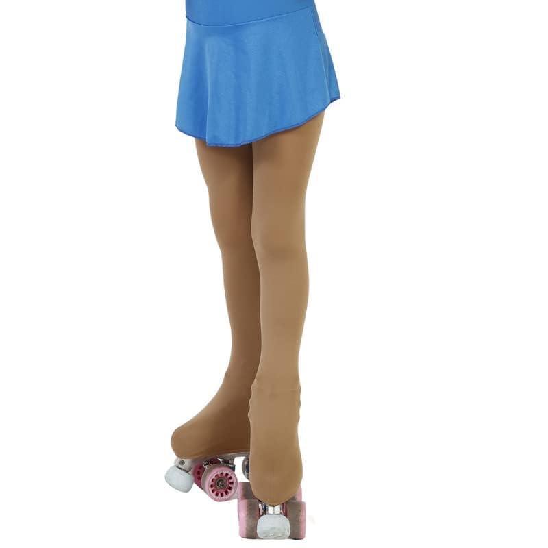 AQUILONE Collant Skating 100 Denari, Collant Bambina per Sport Pattinaggio Artistico, Calze Americane Pattinaggio in Microfibra 3D con Sagoma Copripattini - Made in Italy (naturale, 12/14)