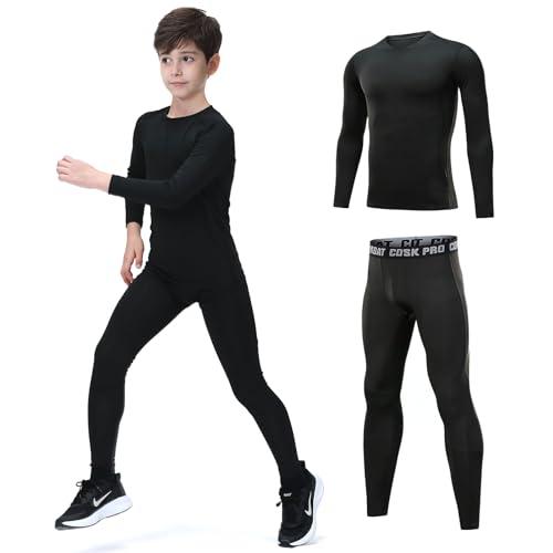Leeboom Bambini Intimo Termico Set di Biancheria Termica Bambin Manica Lunga Funzionale E da Sci da Bambina E Bambino Traspirante Intimo Termico Set Base Layer E Isolante per Sci Tuta Termica