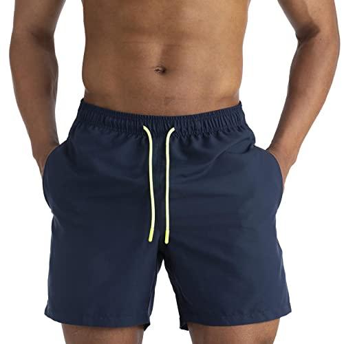 EDOTON Costumi da Bagno Uomo, Leggeri ad Asciugatura Rapida Costume Piscina Uomo Lungo Impermeabili Costume Uomo Mare con Cintura Regolabile e Tasche/Nuoto/Surf/Casual