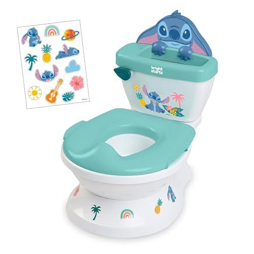 Disney Baby Stitch My Size Vasino Bambini di Bright Starts, 2-in-1 Vasino con Suono di Scarico, Sedile WC Rimovibile, Include 12 Adesivi, Addestramento al Vasino, Da 18 Mesi