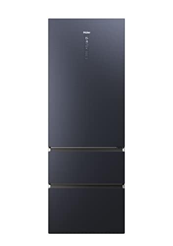 Haier 3D 70 Serie 7 Frigorifero Combinato a 3 Porte, 483 Litri, Cassetti Easy Access, No Frost, Connessione Wi-Fi e Bluethooth, Classe E, Libera Installazione, 70 x 67,5 x 200,6 cm, Nero - HTW7720ENMB