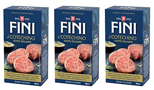 3X Fini Cotechino Precotto 100% Italiano Senza Glutine (Gluten Free) 500g
