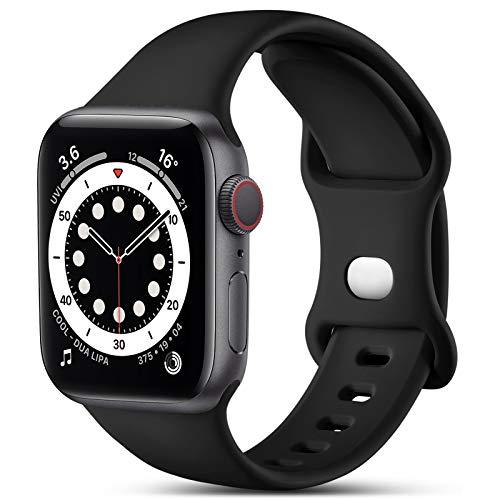 CeMiKa Cinturino Compatibile per Apple Watch Cinturino 38mm 40mm 41mm 42mm 44mm 45mm 46mm 49mm, Silicone Ricambio Cinturini per iWatch Series 11 10 9 8 7 6 5 4 3 2 1 SE3 SE, 38mm/40mm/41mm-S/M, Nero