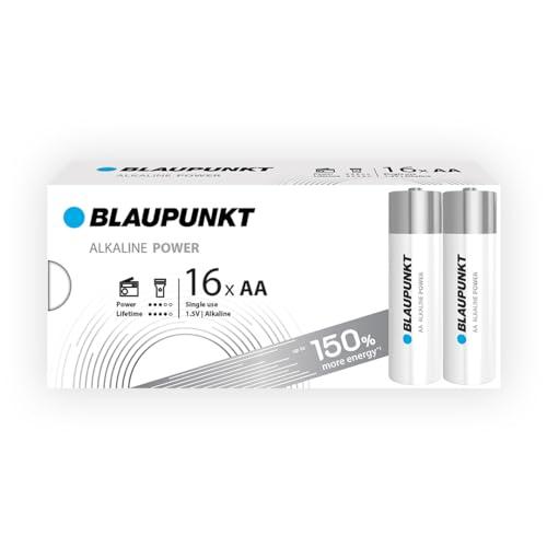 BLAUPUNKT AA batterie alcaline, confezione da 16, per gli orologi a parete e telecomandi TV, LR6BPO/16CB