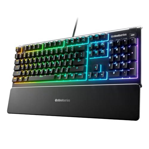 SteelSeries Apex 3 - Tastiera da Gaming RGB – Illuminazione RGB a 10 Zone – Poggiapolsi Magnetico di Alta Qualità – PC Layout Italiano (QWERTY)