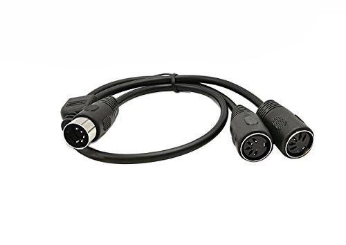 Sinloon MIDI DIN A pin splitter y adattatore cavo, MIDI 5 pin maschio a Dual 2 x din-5 femmina cavo audio, tastiera Midi (sintetizzatore, Organo, piano elettrico, MIDI Guitar (D5P m-2 F, 0.5meter)