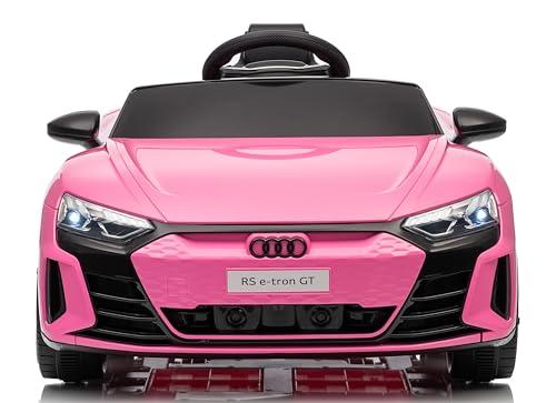 Audi RS etron GT Macchina Elettrica Per Bambini 12V con Auto Elettrica con Cinture di Sicurezza a 3 Punti Porte Apribili e Fari a Led (Rosa)