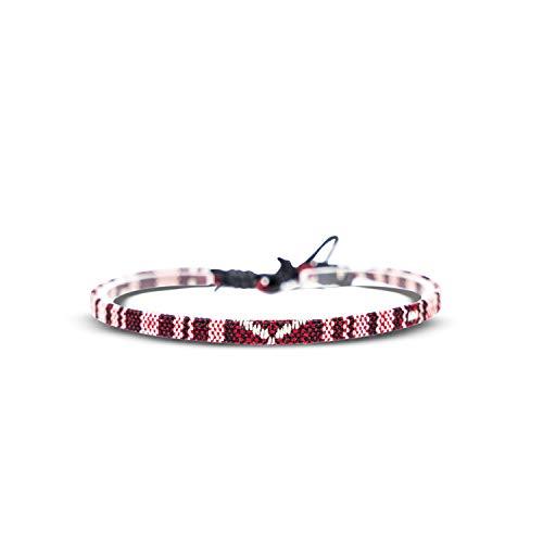 Made by Nami Braccialetto Surfer Boho Donna e Uomo - Accessori Fatti a Mano per Festa in Spiaggia - Etnico Hippie - 100% Impermeabile e Regolabile - Amicizia Ragazze (Vino Rosso)