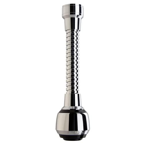 Siroflex 2510/S Milady Doccino Per Lavandino Cucina Con Cannuccia Flessibile In Ottone Made in Italy | Aeratore Rubinetto Cromato Nero| Areatore Per Rubinetti | Rompigetto Rubinetto Cucina