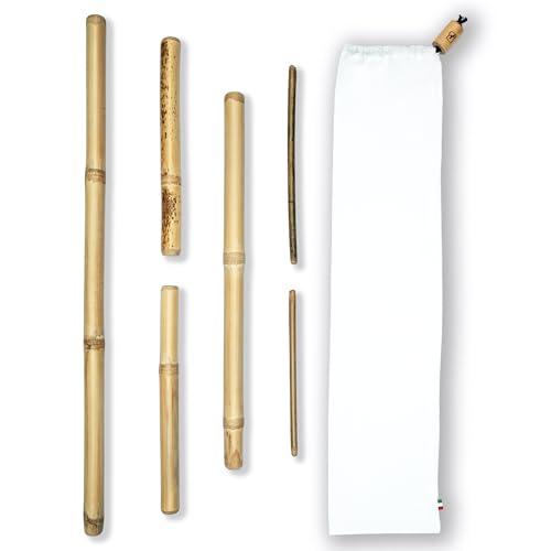 BAMBOOCOLIC Kit Massaggio Bambù - ideale per Hot/Warm Bamboo Massage, Canne Bambù non trattato chimicamente, Proprietà Antibatteriche e Antiossidanti, Resistente al Calore, Made in Italy