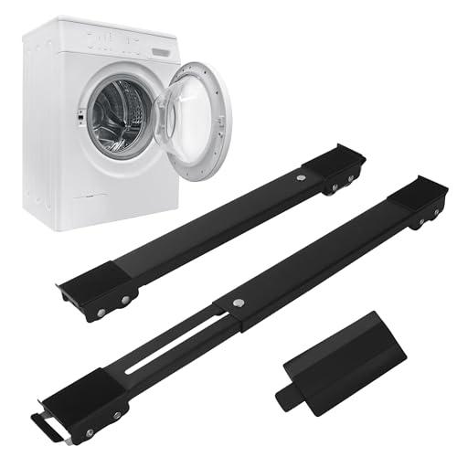 2 PCS Carrello Lavatrice,regolabile Sposta Mobili Con Ruote,Robusto e duraturo,Con gomma antiscivolo Ruote Lavatrice,Adatto per lavatrici,frigoriferi,divani e armadi.Può sopportare 300 kg (Noir)