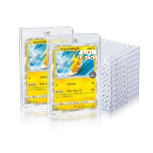 Tolesum 10PCS Magnetic Trading Card Holder 35PT Bustine Protettive UV Protezione Custodie Porta Carta Trasparente Magnetiche Carta Cornici Carte Collezionabili per Yugioh,Magic, MTG, Sport