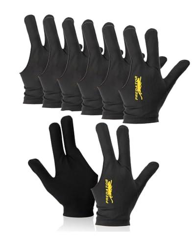 KGDUYC 8 PCS Guanti da Biliardo, Guanti a Tre Dita, da Biliardo, estensibili, Nero Rete Traspirante, per Accessori da Biliardo,Guanti da Biliardo a 3 Dita, Realizzati in Materiale di Nylon di qualità