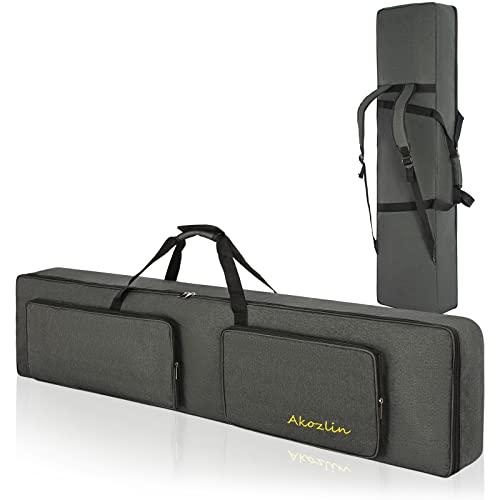 AKOZLIN Custodia per tastiera portatile, resistente, imbottita, universale, impermeabile, in tessuto Oxford, con imbottitura 10 mm, 88 tasti, 137,9 cm