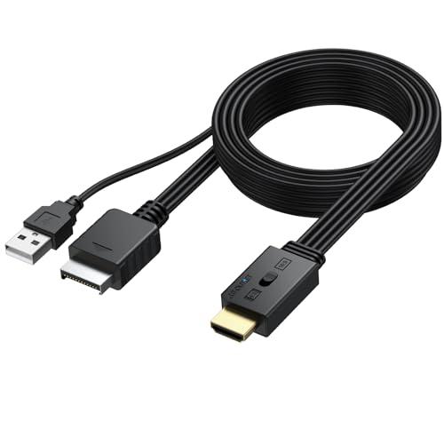 AUTOUTLET Convertitore PS1 PS2 a HDMI,1080P,Cavo da 200 cm,Supporto Conversione 16:9/4:3,con Interfaccia HDMI e PS1 PS2 per HDTV e Monitor,Plug e Play