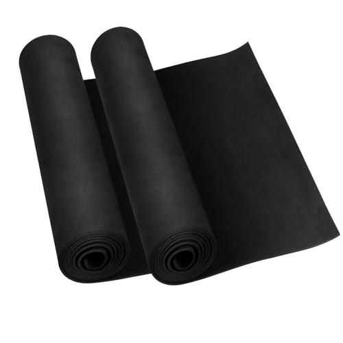 Do²ping Pacco 2 Gomma EVA Nera, 2mm di spessore (1-10mm) Schiuma EVA Cosplay, 34 x 124.5cm EVA foam ad alta densità 86kg/m3 per il progetto di fai da te in costume (2PCS 2mm Nero)