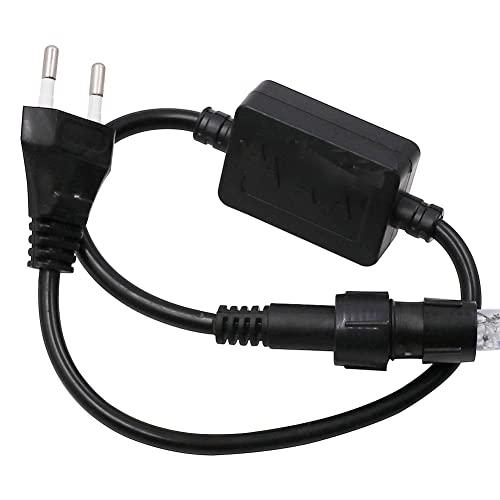 Wisada Connettore per tubo luminoso a LED, 220 V, spina europea per tubi luminosi a LED rotondi