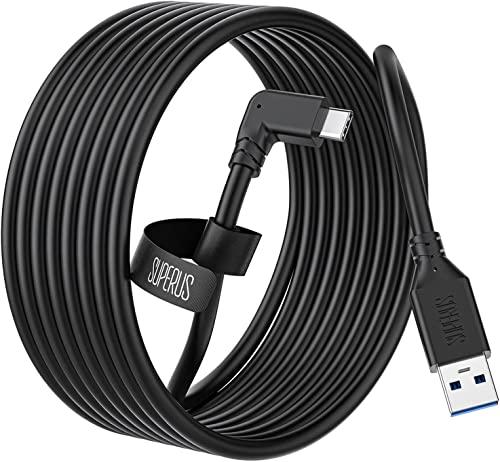 SUPERUS Link Cavo per Oculus/Meta Quest 2/Quest 1, 5M USB 3.0 to USB C Cavo Link, Trasferimento Dati ad Alta Velocità & Cable di Ricarica, Accessori per Headset VR per Gaming PC/Steam VR
