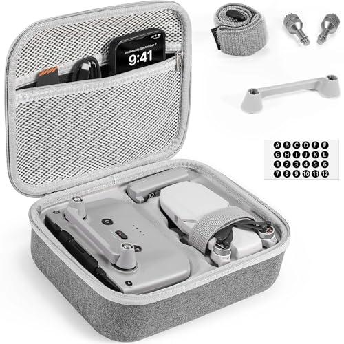 FPVtosky Custodia rigida per drone DJI Mini 2 SE/Mini 4K, custodia compatta con 2 joystick, 1 supporti per elica e 1 protezione per joystick, Grigio, Da viaggio