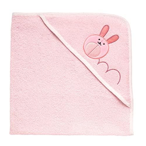 Chicco Asciugamano con Cappuccio, in Morbido Tessuto in Spugna, con Ricamo Tenero Coniglietto, Materiali pregiati, 100% Puro Cotone, 0 Mesi+, Rosa