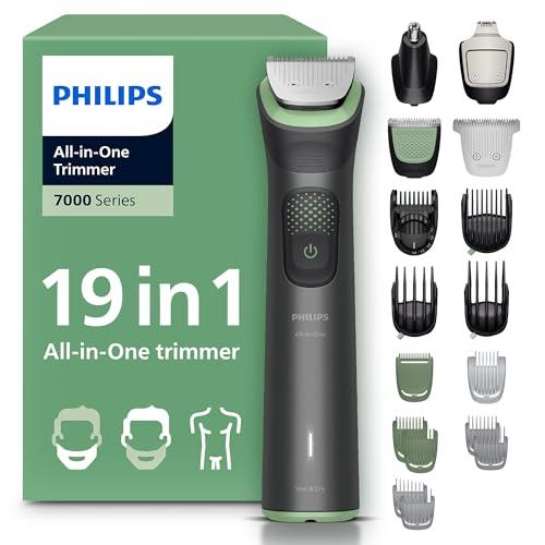 Philips Rifinitore All-in-one Multigroom Serie 7000 19 in 1 - Rifinitore per barba, capelli e corpo, lame autoaffilanti interamente in metallo, 26 impostazioni di lunghezza (0,5-20 mm), MG7962/30