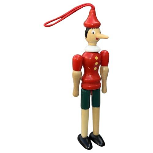 CARTOON Marionetta in legno Pinocchio burattino snodabile figura in legno 15 centimetri